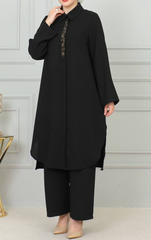 Elegant Tunic Set (Black)