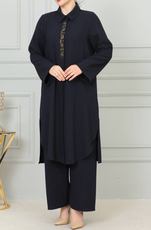 Elegant Tunic Set (Black)