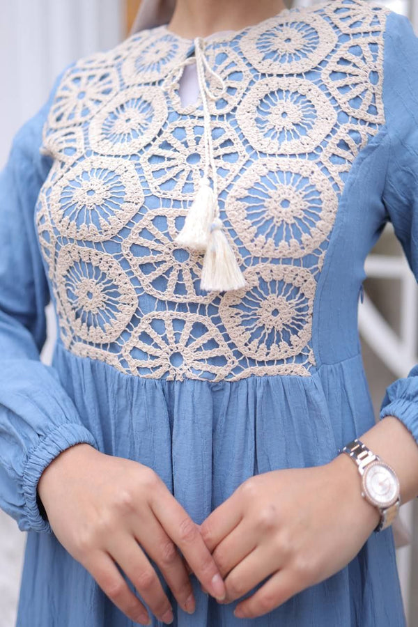 Cotton Lace Maxi (Blue)