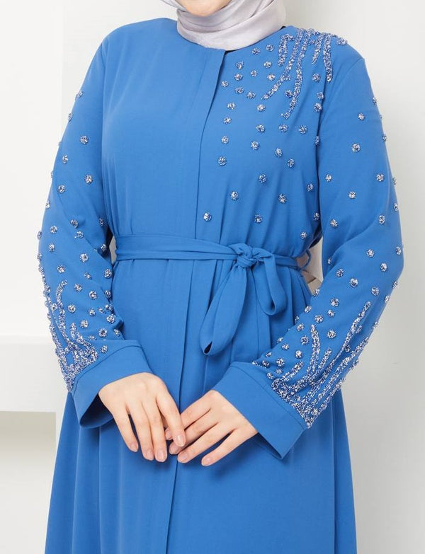 Chic Ornate Abaya (Blue)