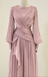 Shimmer Silk Drape Gown(Blush Pink)