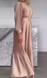 Chic Silk Party Dress -Champagne