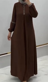 Brown Maxi Abaya (Plus Sizes)
