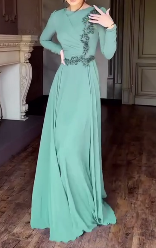 Celeste Chiffon Party Dress (Teal)