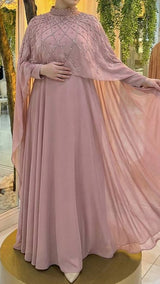 Blush Starlight Cape Dress