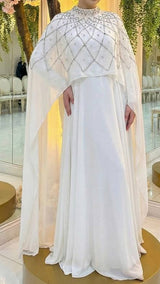 White Starlight Cape Dress