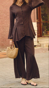 Cocoa Flare Tunic Set