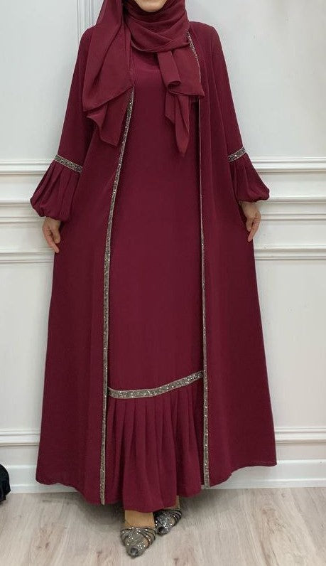 Crimson Fancy Abaya Set
