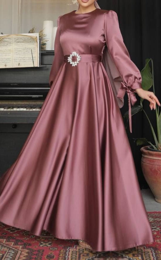 Radiance Satin Gown (Dusky Rose)