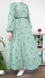 Cotton Embroidery Dress / Teal