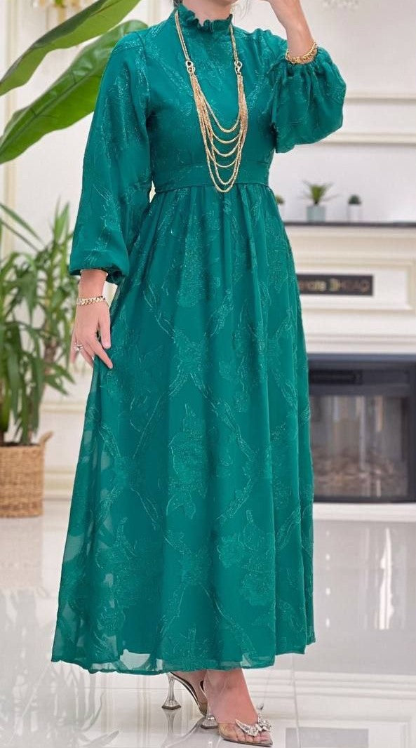 Shimmer Party Dress (Emerald Green)