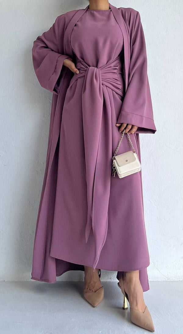 Chic Tie Abaya Set (Lavender)