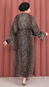Leopard Print Burkini w Kimono