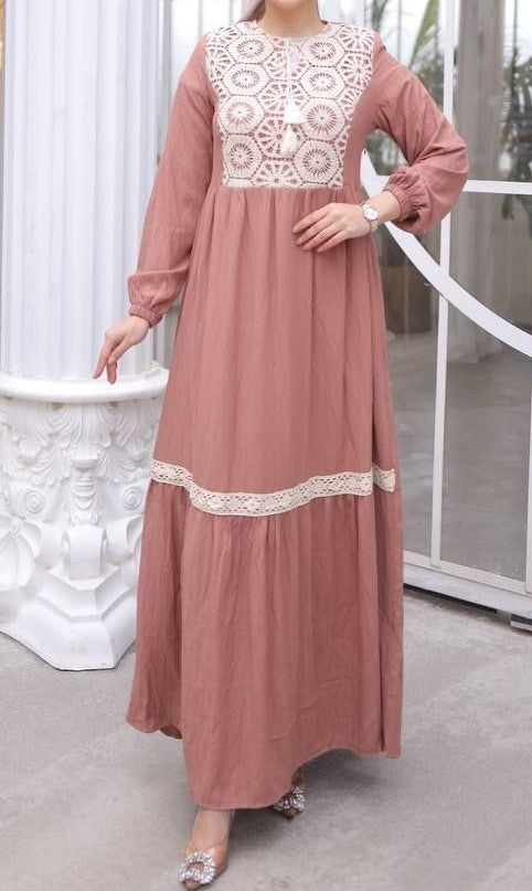 Cotton Lace Maxi (Maple)