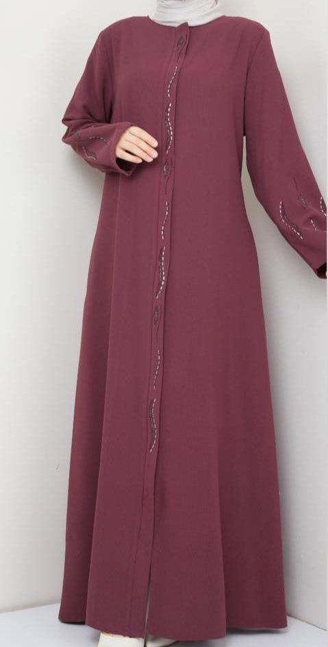 Elegant Mauve Abaya - Plus Sizes