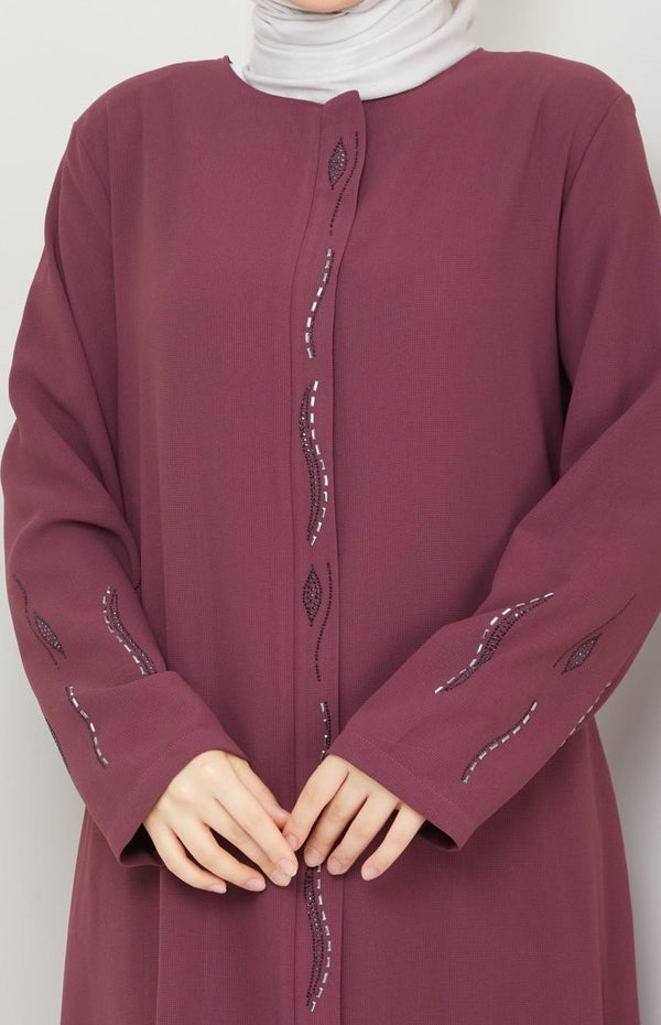 Elegant Mauve Abaya - Plus Sizes