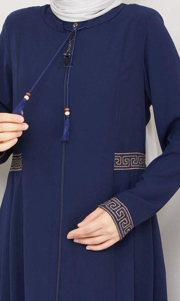 Classic Embroidery Abaya (Midnight Blue)