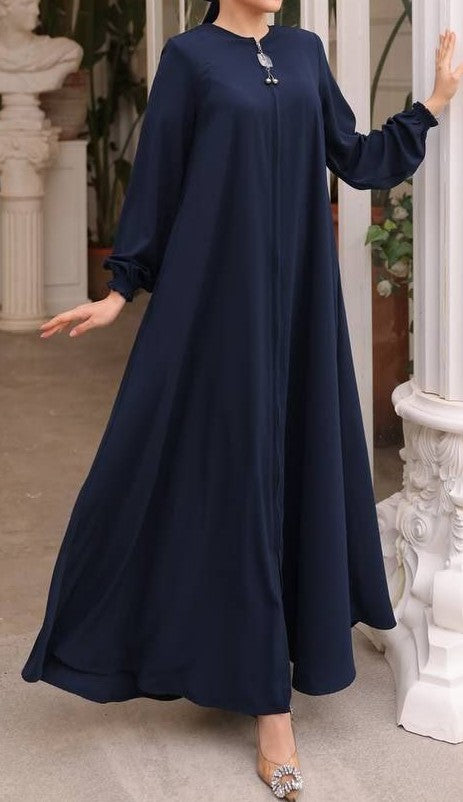 Midnight Blue Zipper Abaya (Turkey)