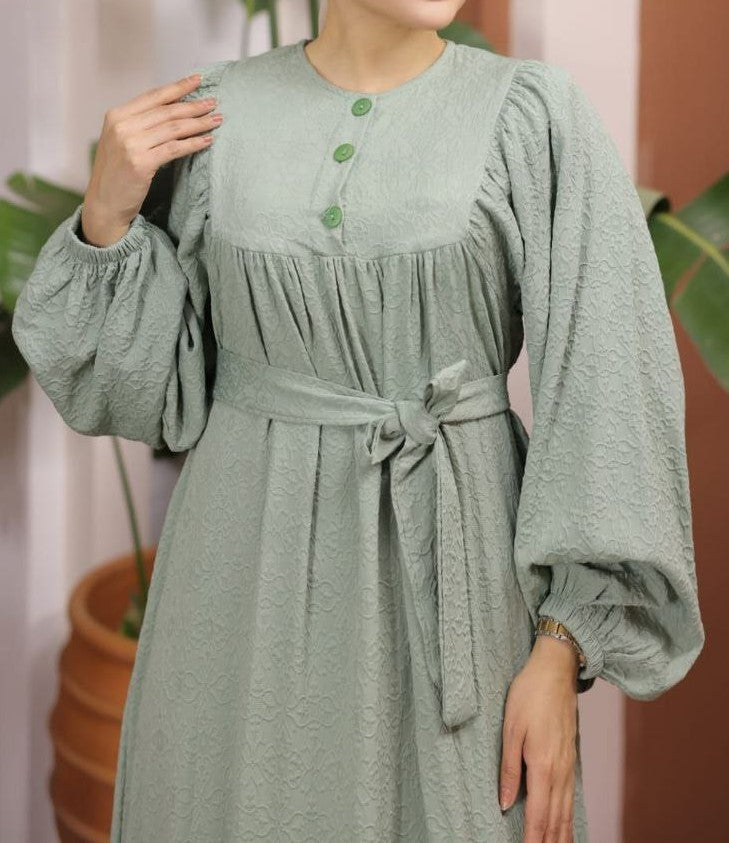 Embossed Cotton Maxi (Dusky Sage)