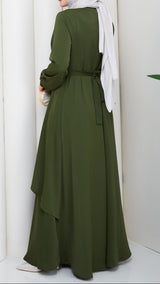Trendy Layered Maxi (Olive)