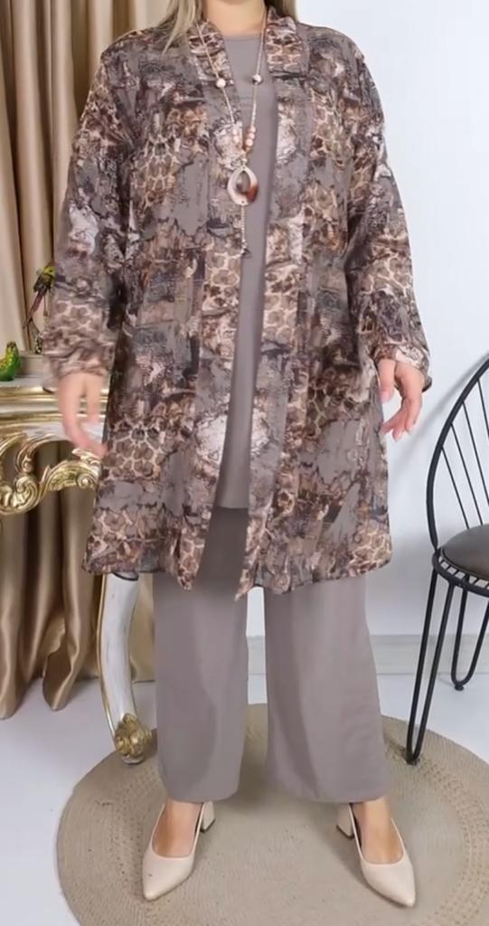 Pebble Grey Shrug Set (Plus Sizes)