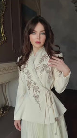 Ivory Embellished Skirt Set