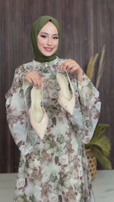 Sage Garden Ruffle Dress