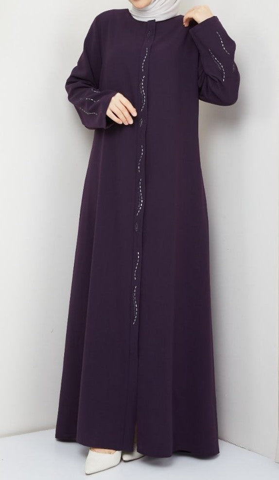 Deep Violet Fancy Abaya