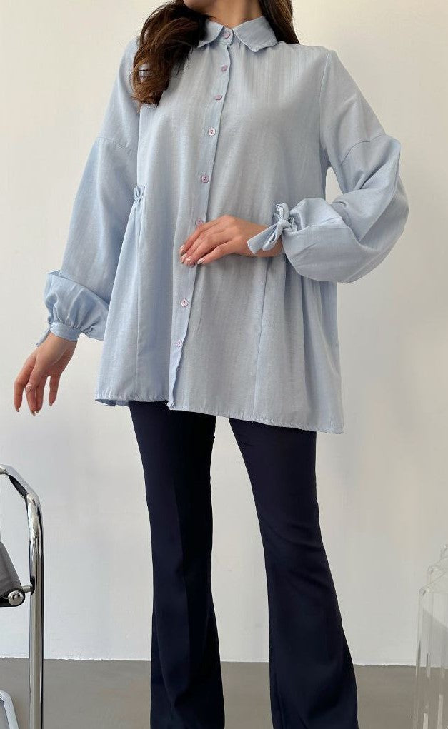Button Front Tunic (Sky Blue)