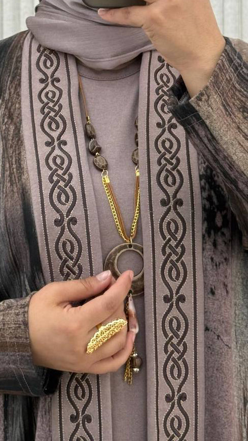 Casual Shrug Set-Taupe(Plus Sizes)