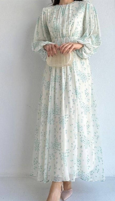 Floral Chiffon Maxi (Teal)