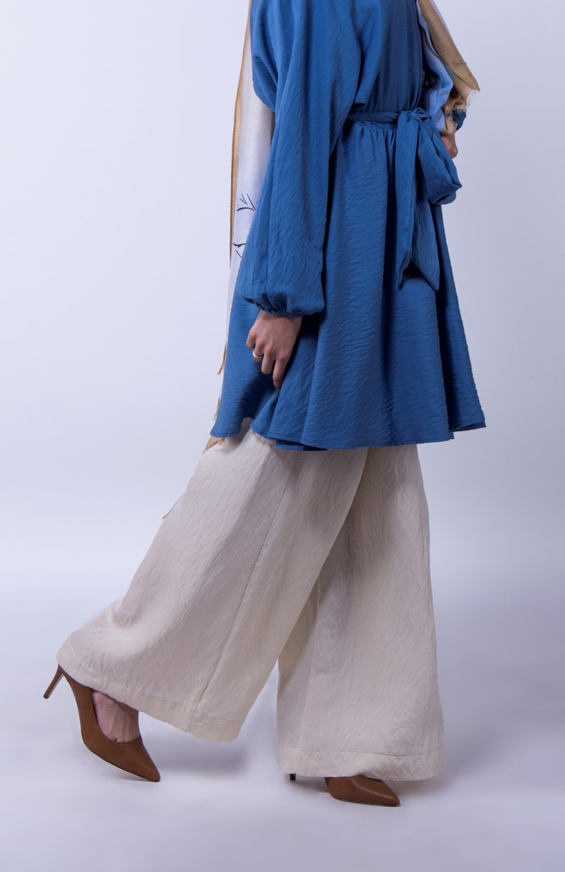 Wide-Leg Crepe Silk Pants