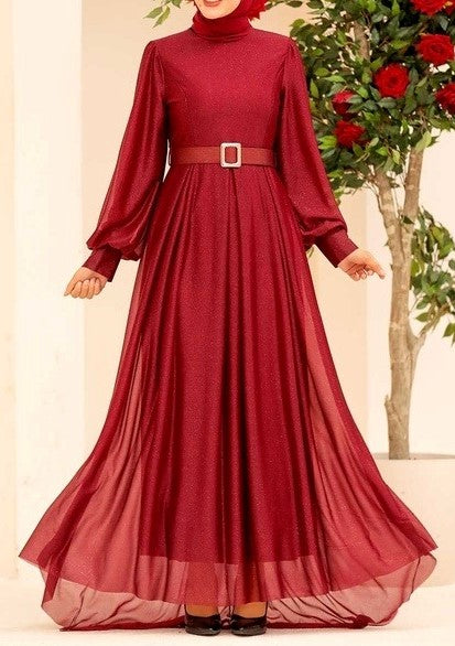 Shimmery Party Dress (Crimson)