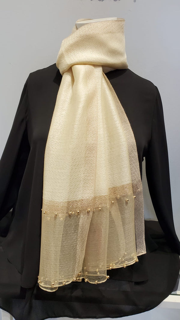 Golden Bead Silk Chiffon