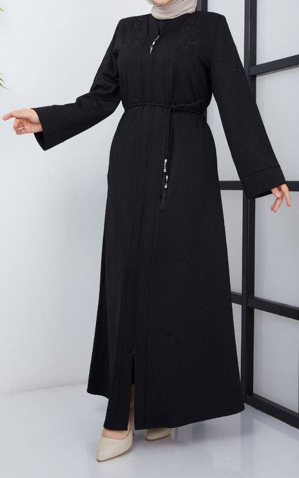 Black Winter Abaya