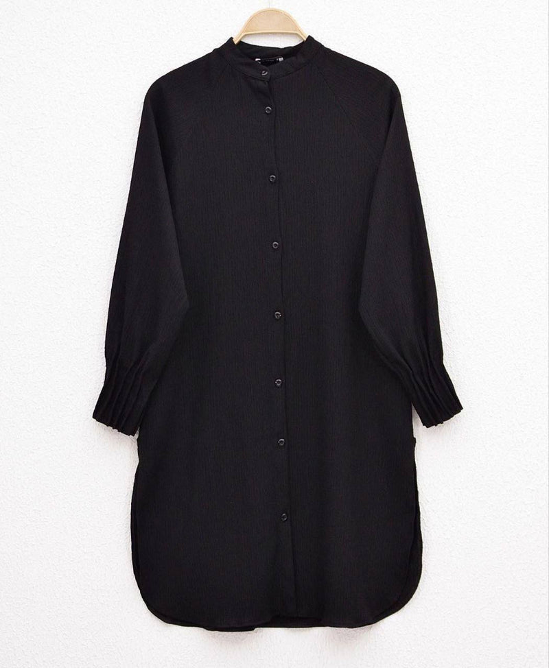 Button Front Tunic (Black)
