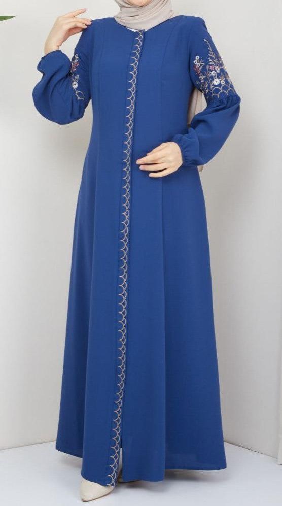 Embroidery Abaya (Azure Blue)