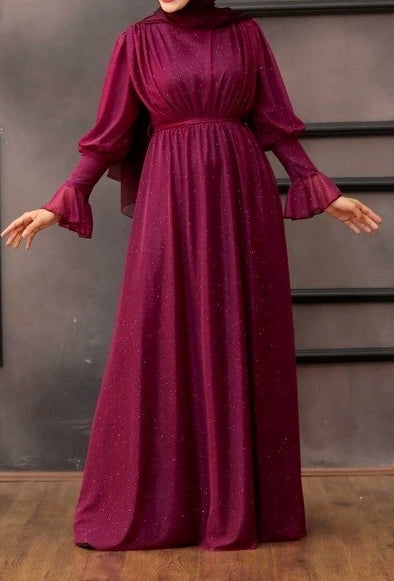 Shimmery Party Dress (Berry)