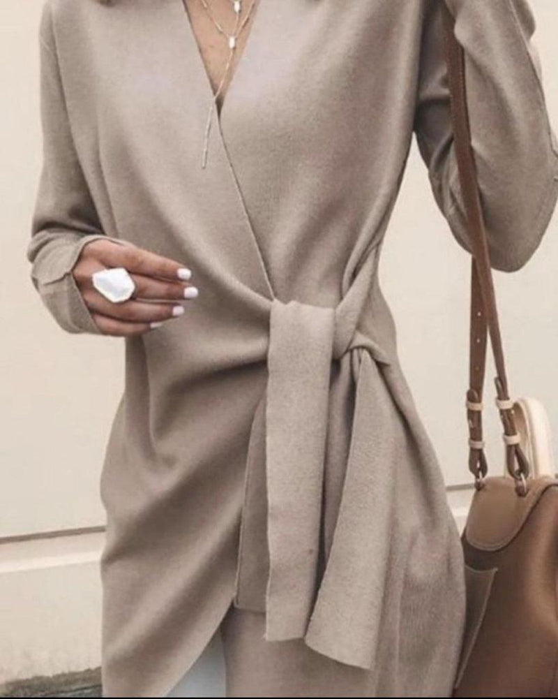 Casual Knit Cardigan (Taupe)