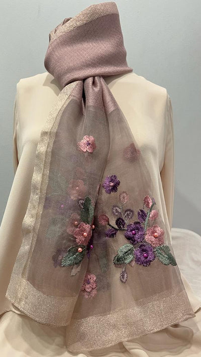 ミューラルmurral ice flower embroidery scarf ミューラルmurral ice flower embroidery scarf レディース