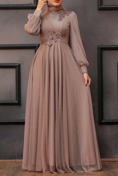 Blush Mink Tulle Party Gown