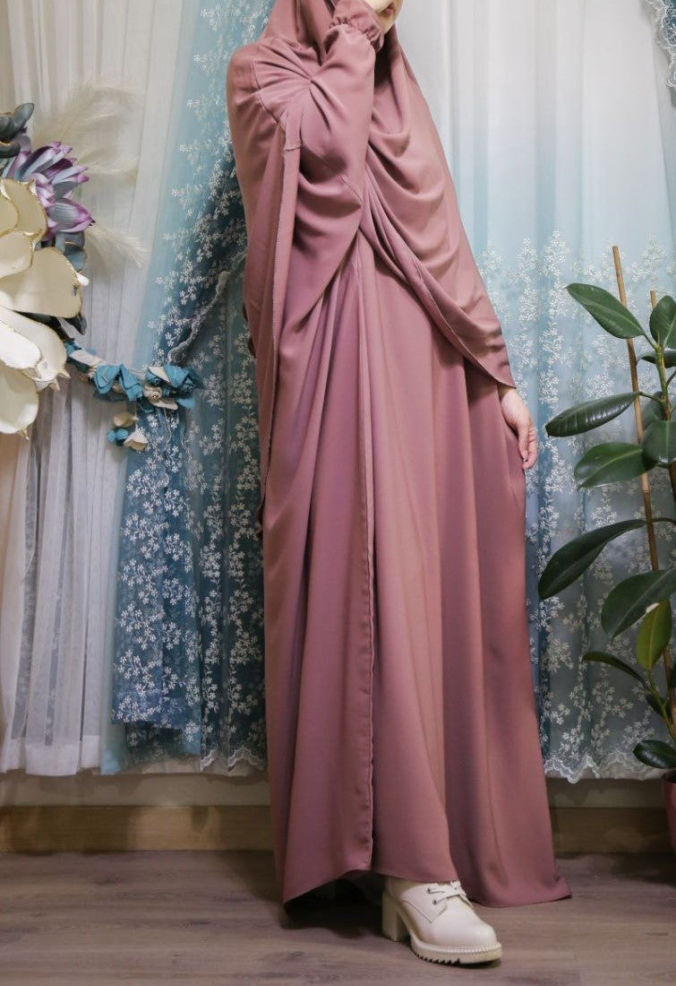 Turkish Prayer Jilbab Set (Dusky Pink)