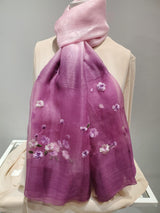Ombre' Embroidered Silk Chiffon Scarf