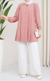 Casual Pleated Top (Pink)