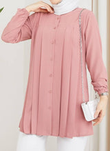 Casual Pleated Top (Pink)